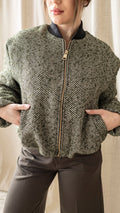 Bomber in Tweed a Spina di Pesce